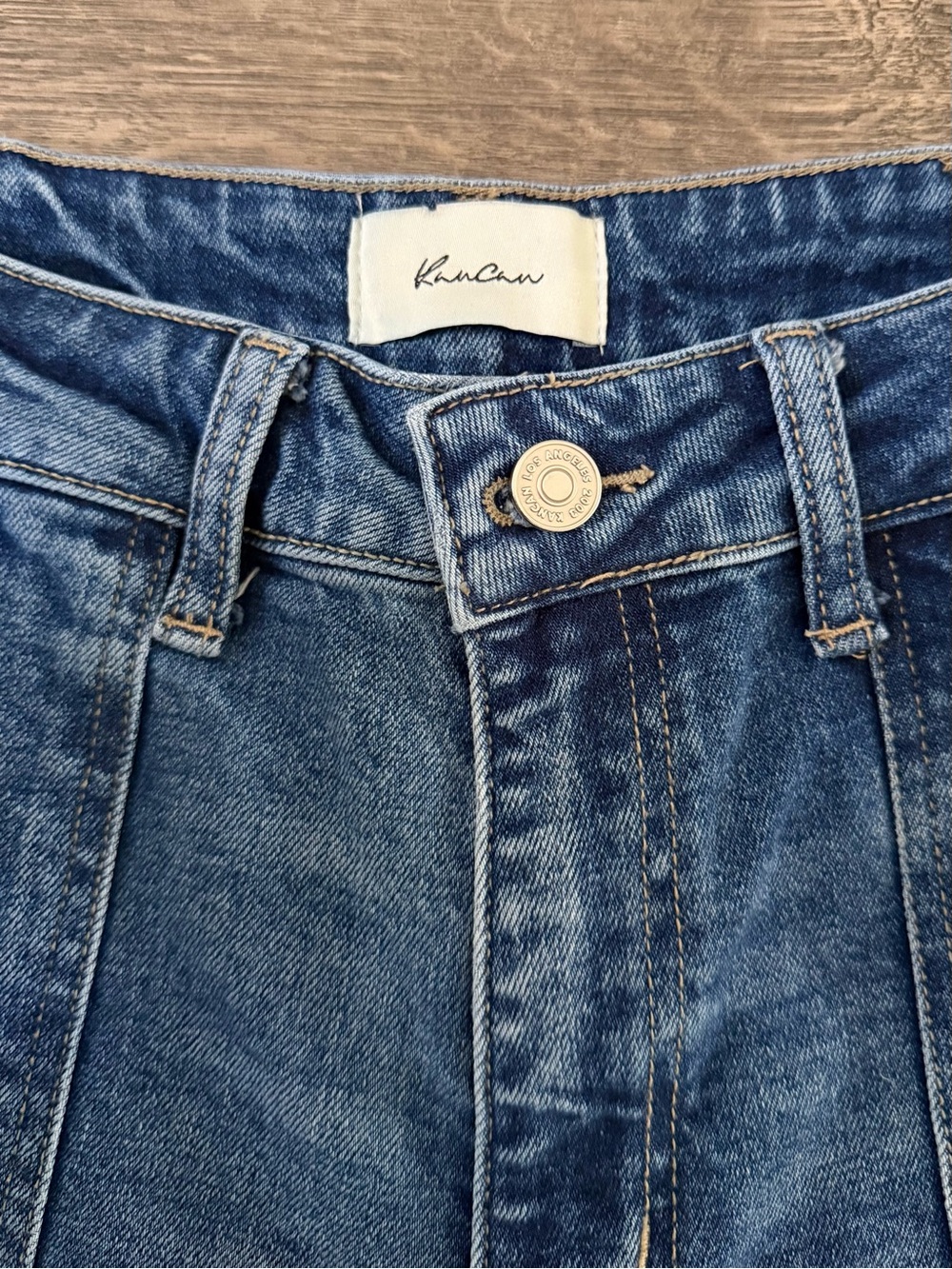 KanCan Haylee 90s Wide Leg Jeans Ultra High Rise Dark Wash Cuffed 7/27 - Picture 7 of 12